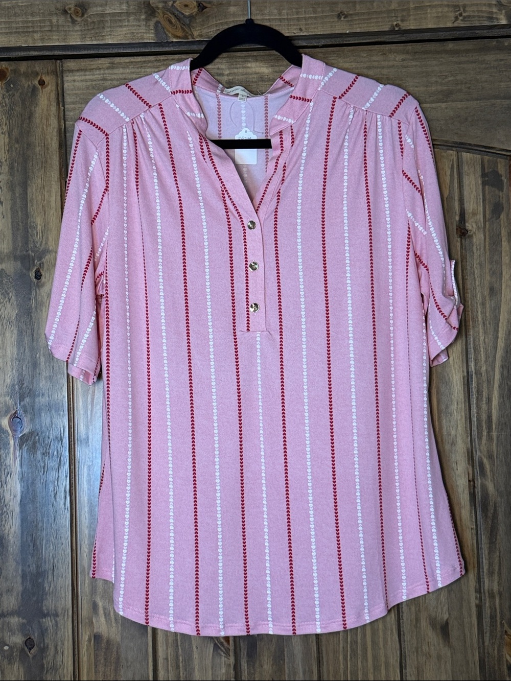 Joie De Vivre Light Pink Top With Heart Detail
